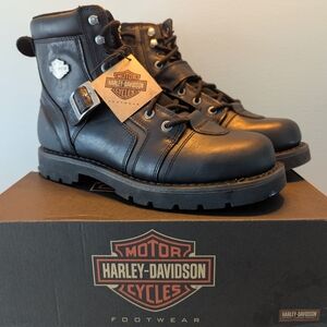 Harley Davidson Men's Brake Buckle Flash 6 Inch Black Motorcycle Boots D96272